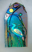 glass Heron Moon Art